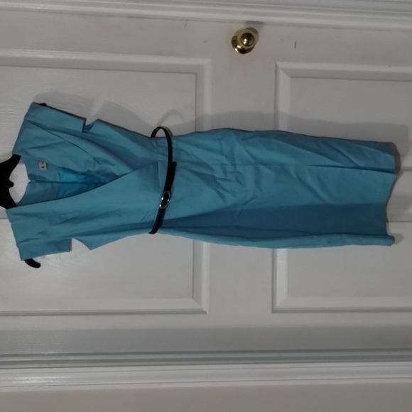 Sky Blue Belted Midi - Picture 1 of 3